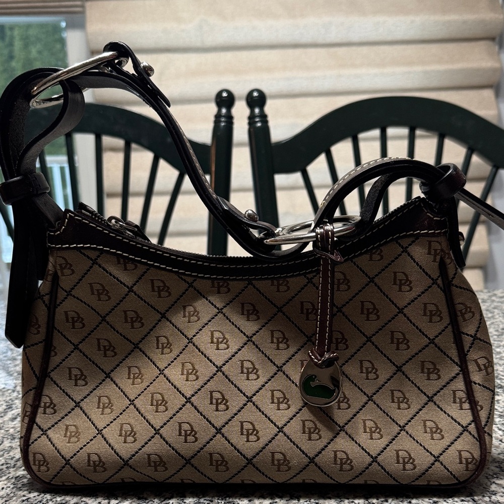 Dooney & Bourke Tan and Brown Shoulder Bag